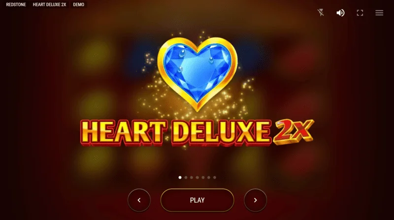 Heart Deluxe 2x - príomh-roghchlár agus scáileán tosaithe an sliotáin
